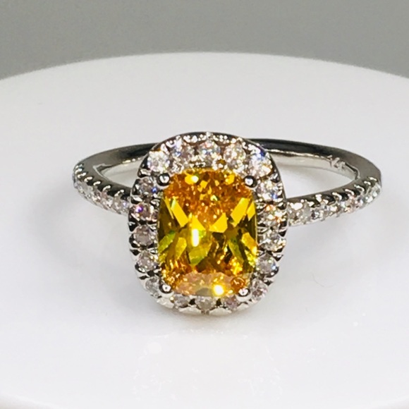 14k white gold halo engagement ring diamond bridal - Picture 5 of 8